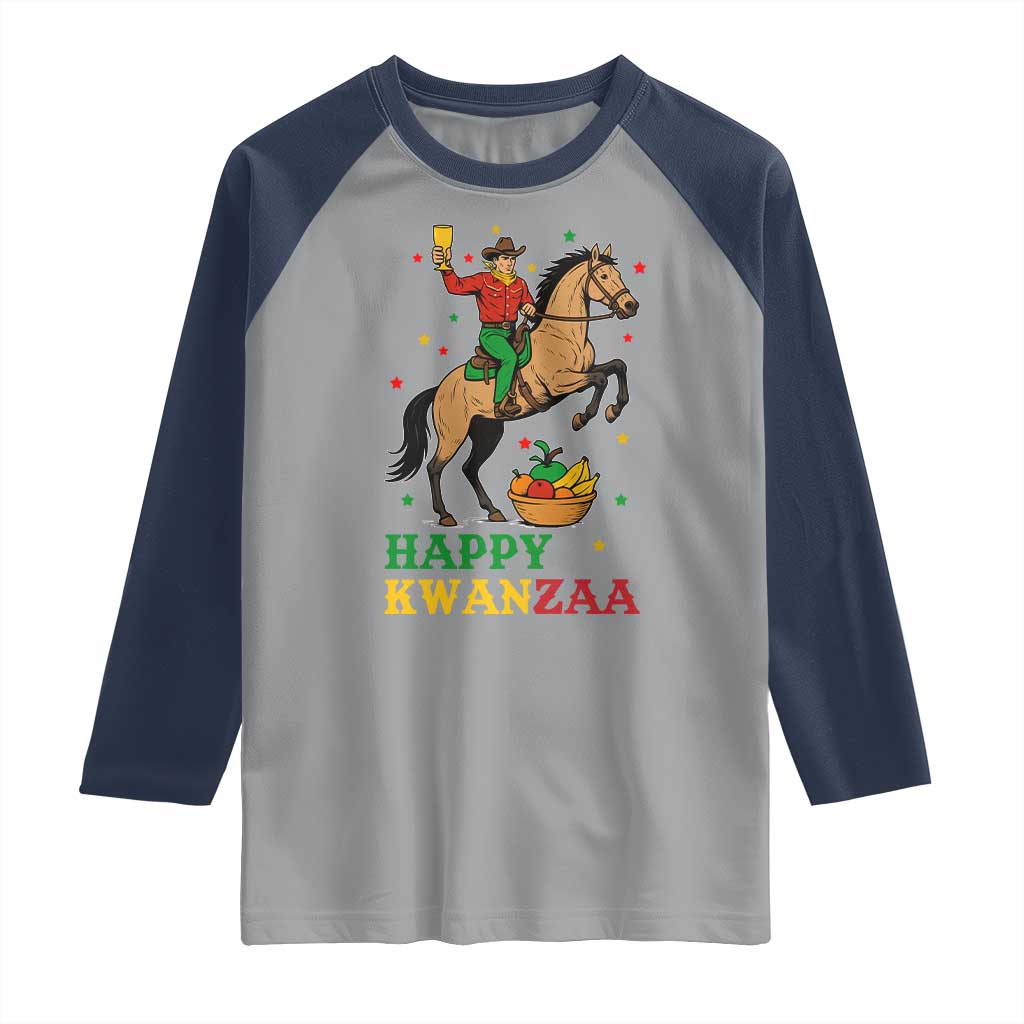Happy Kwanzaa Cowboy Raglan Shirt Funny African Holiday Gift - Wonder Print Shop