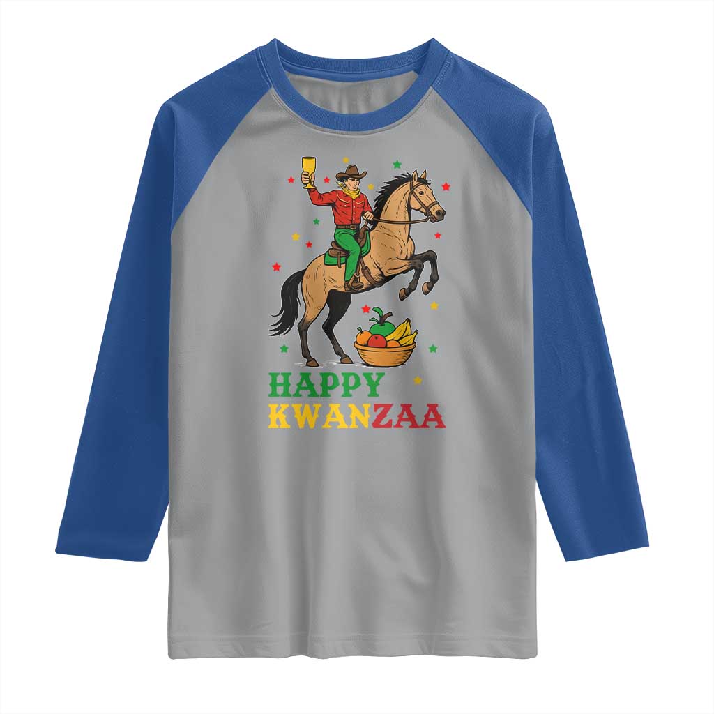 Happy Kwanzaa Cowboy Raglan Shirt Funny African Holiday Gift - Wonder Print Shop