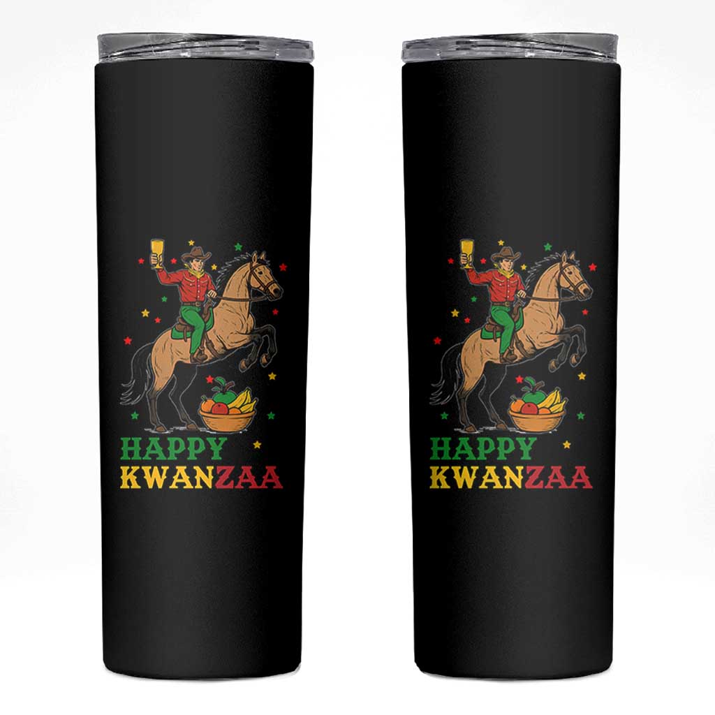 Happy Kwanzaa Cowboy Skinny Tumbler Funny African Holiday Gift - Wonder Print Shop