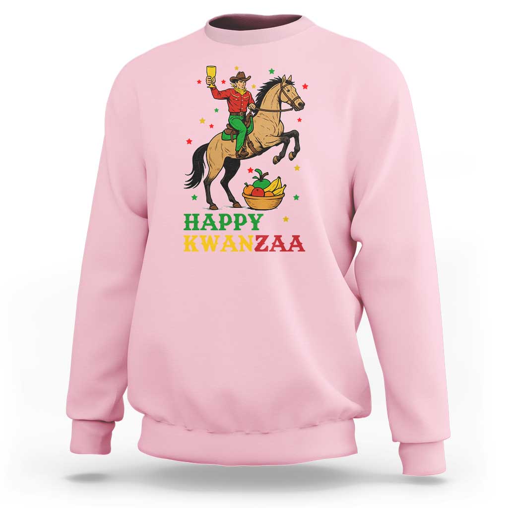 Happy Kwanzaa Cowboy Sweatshirt Funny African Holiday Gift - Wonder Print Shop