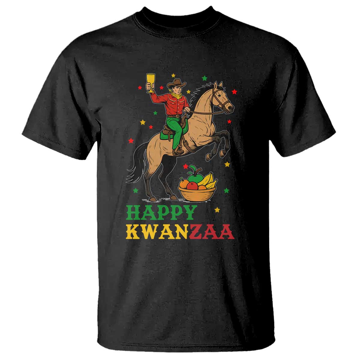 Happy Kwanzaa Cowboy T Shirt Funny African Holiday Gift - Wonder Print Shop