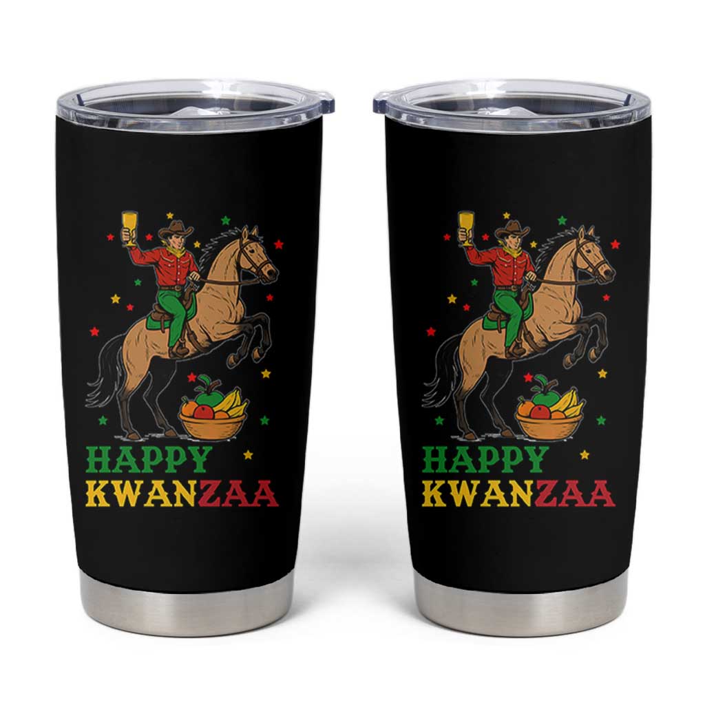 Happy Kwanzaa Cowboy Tumbler Cup Funny African Holiday Gift - Wonder Print Shop