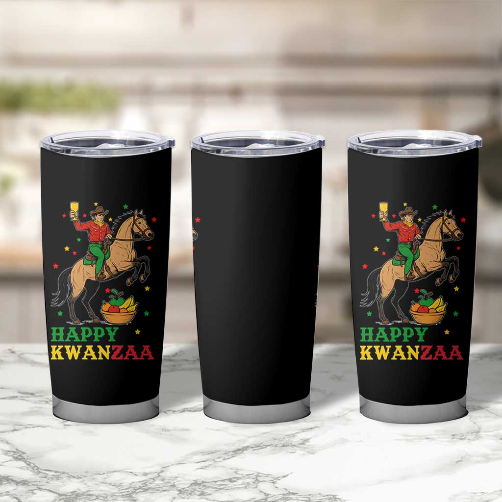 Happy Kwanzaa Cowboy Tumbler Cup Funny African Holiday Gift - Wonder Print Shop