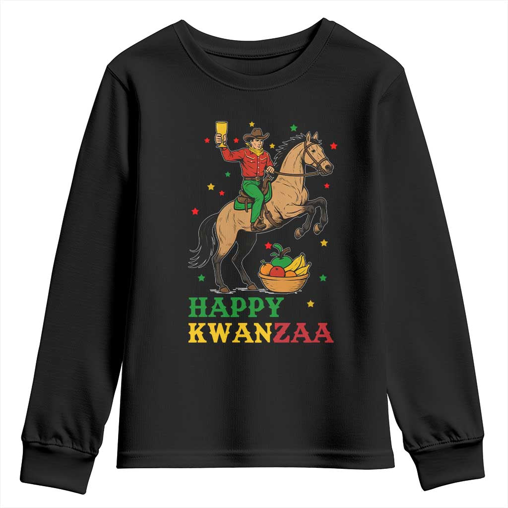 Happy Kwanzaa Cowboy Youth Sweatshirt Funny African Holiday Gift - Wonder Print Shop