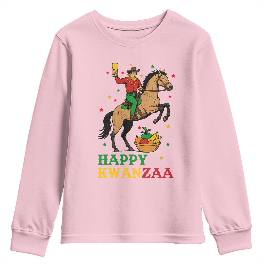 Happy Kwanzaa Cowboy Youth Sweatshirt Funny African Holiday Gift - Wonder Print Shop