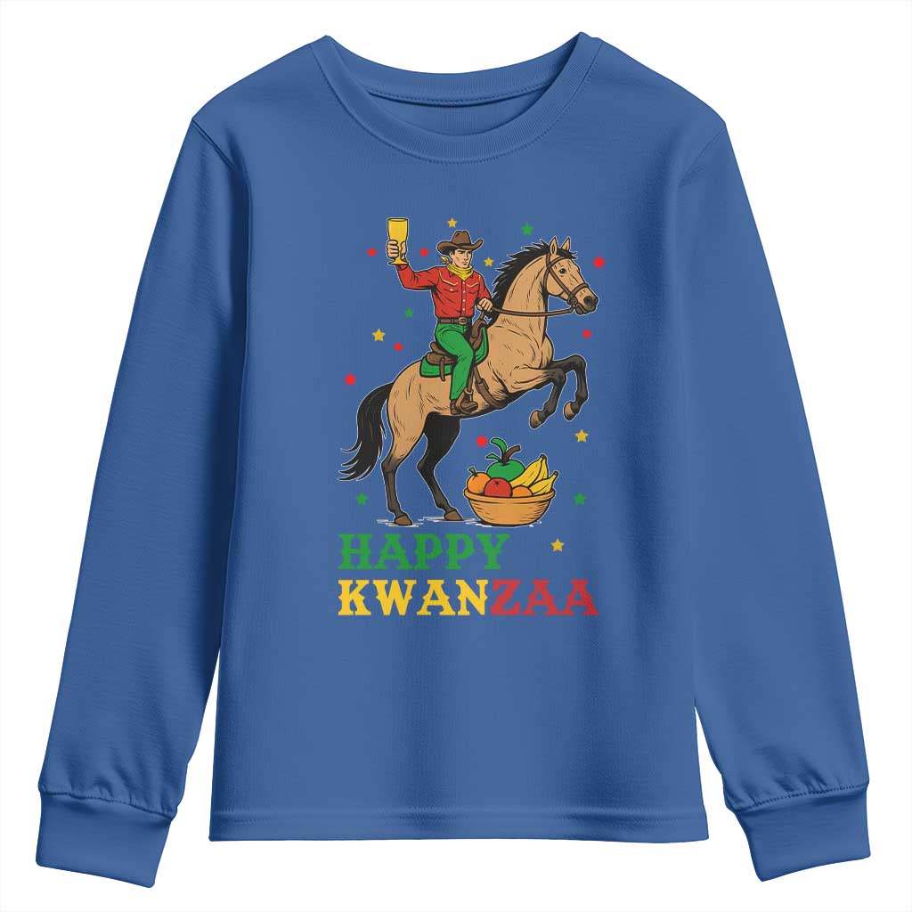 Happy Kwanzaa Cowboy Youth Sweatshirt Funny African Holiday Gift - Wonder Print Shop