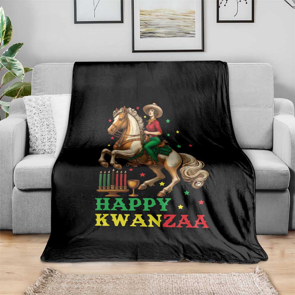 Happy Kwanzaa Cowgirl Throw Blanket Funny African American Festival Gift - Wonder Print Shop