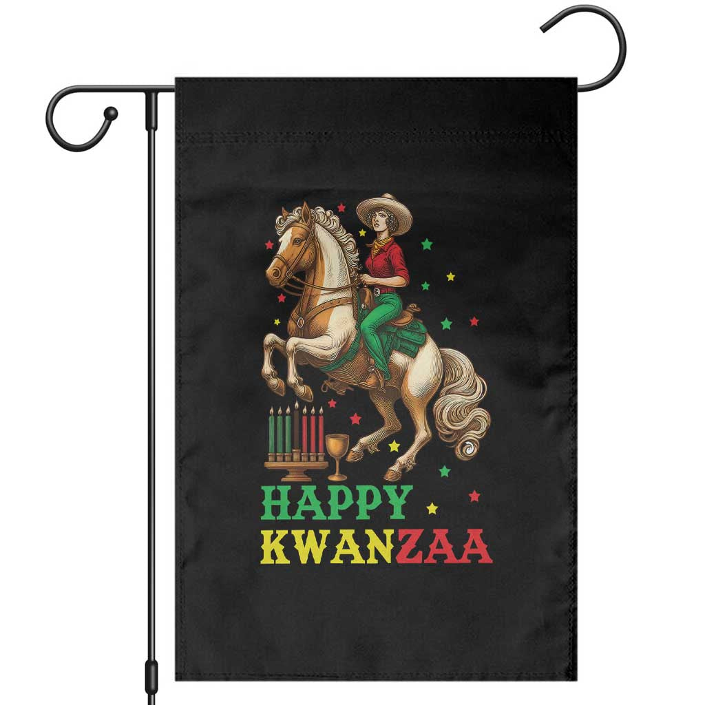 Happy Kwanzaa Cowgirl Garden Flag Funny African American Festival Gift - Wonder Print Shop