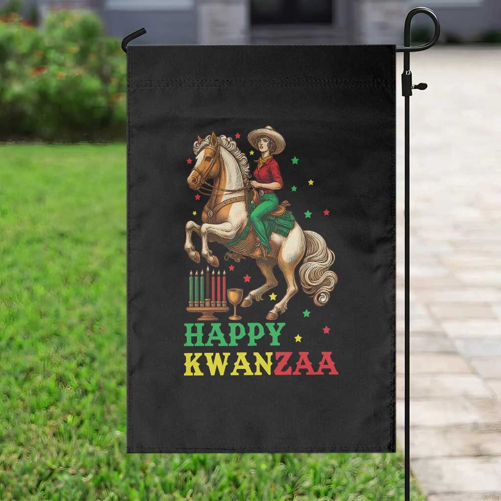 Happy Kwanzaa Cowgirl Garden Flag Funny African American Festival Gift - Wonder Print Shop