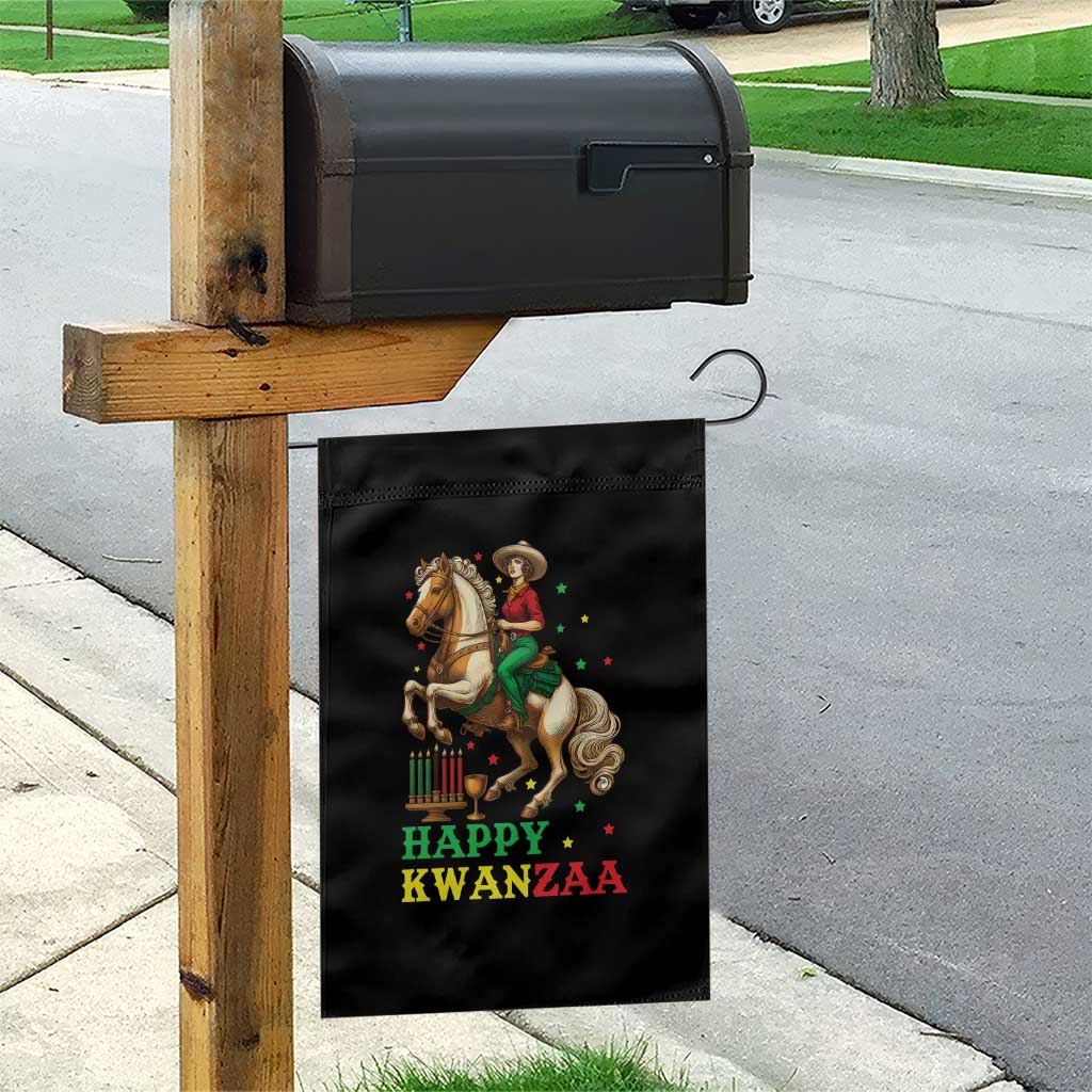 Happy Kwanzaa Cowgirl Garden Flag Funny African American Festival Gift - Wonder Print Shop