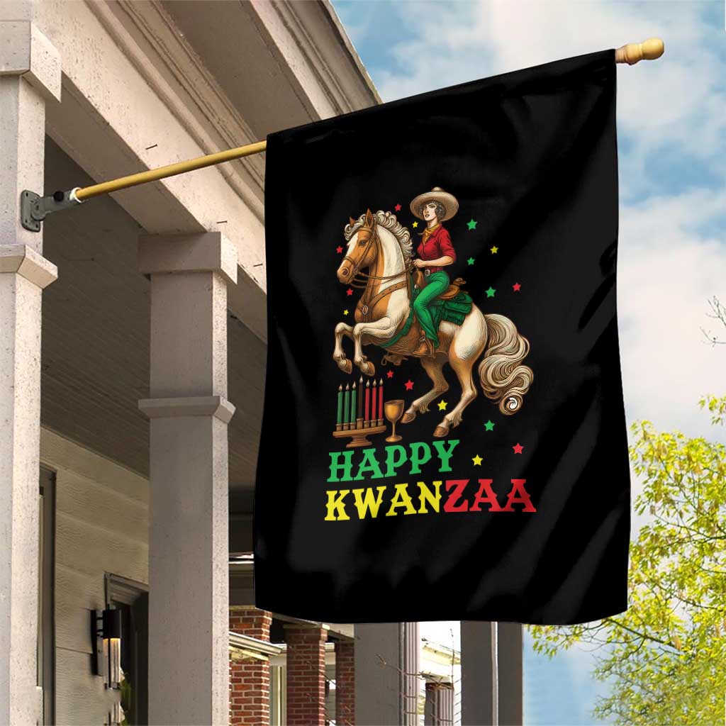Happy Kwanzaa Cowgirl Garden Flag Funny African American Festival Gift - Wonder Print Shop