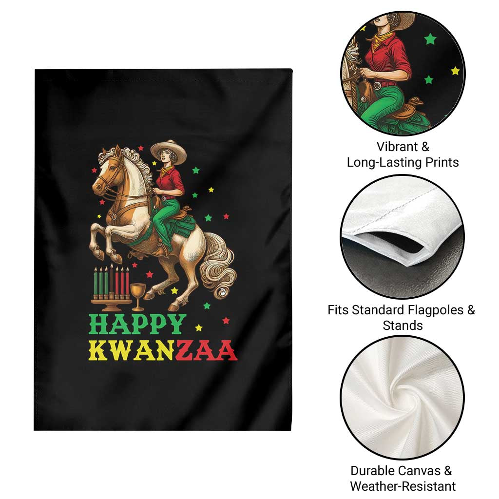 Happy Kwanzaa Cowgirl Garden Flag Funny African American Festival Gift - Wonder Print Shop