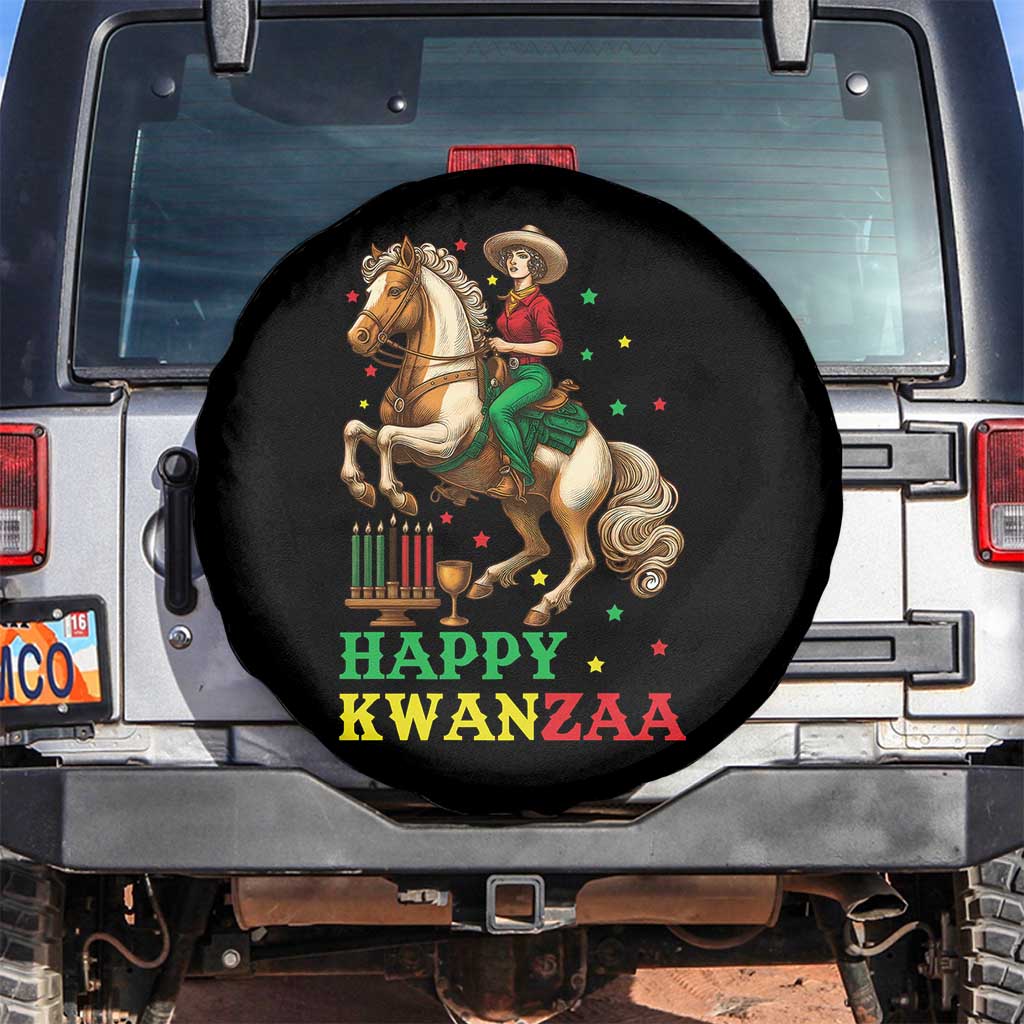 Happy Kwanzaa Cowgirl Spare Tire Cover Funny African American Festival Gift - Wonder Print Shop