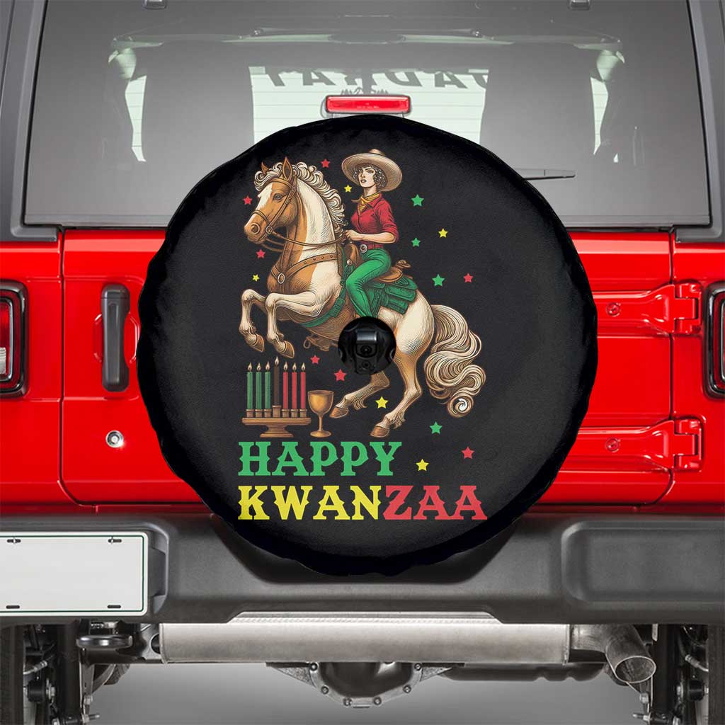 Happy Kwanzaa Cowgirl Spare Tire Cover Funny African American Festival Gift - Wonder Print Shop