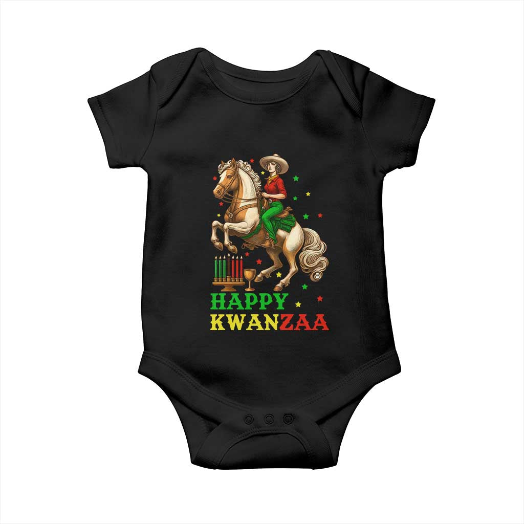 Happy Kwanzaa Cowgirl Baby Onesie Funny African American Festival Gift - Wonder Print Shop