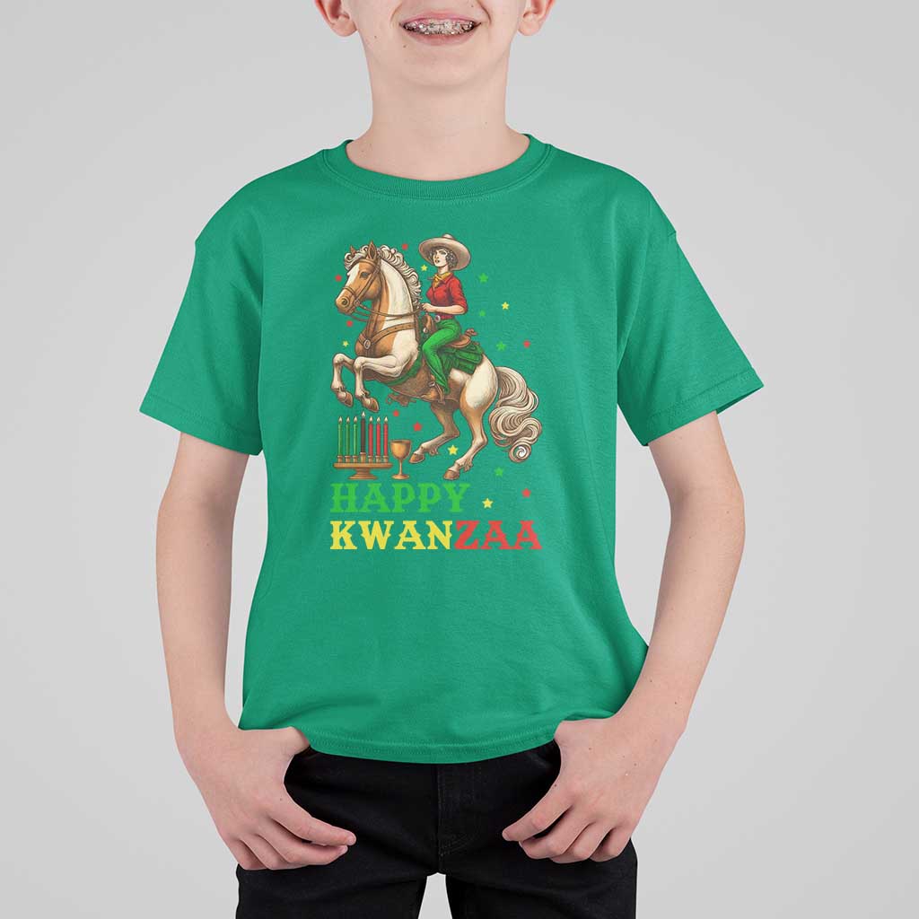 Happy Kwanzaa Cowgirl T Shirt For Kid Funny African American Festival Gift - Wonder Print Shop