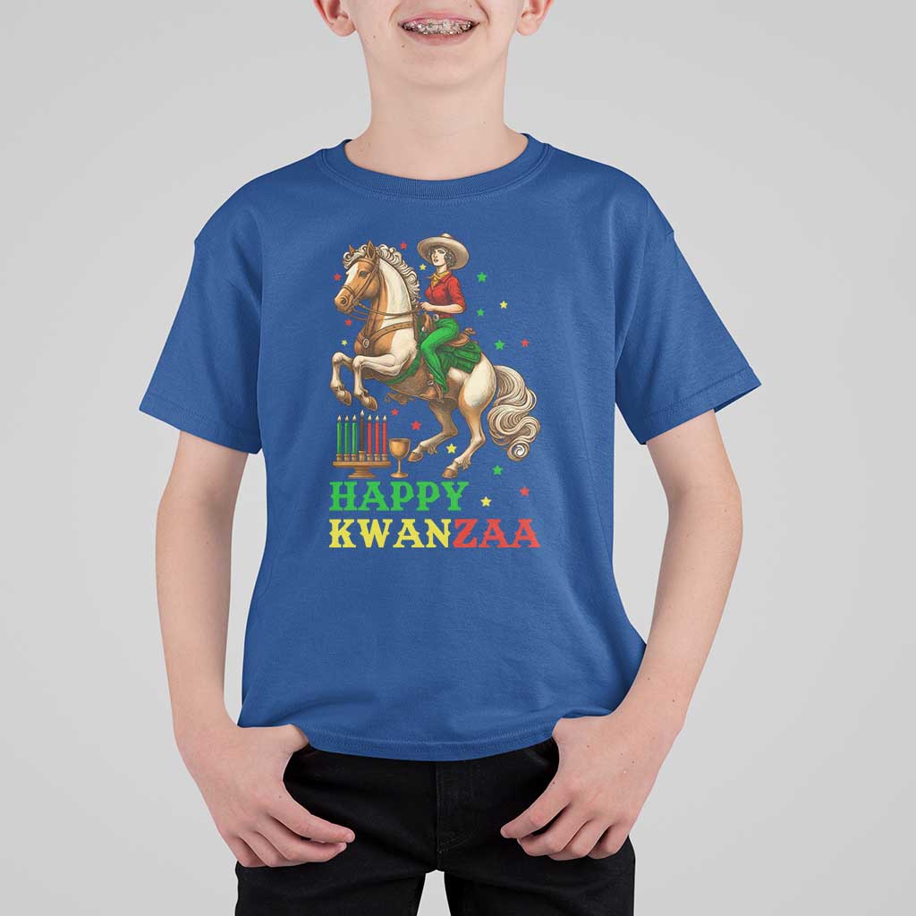 Happy Kwanzaa Cowgirl T Shirt For Kid Funny African American Festival Gift - Wonder Print Shop