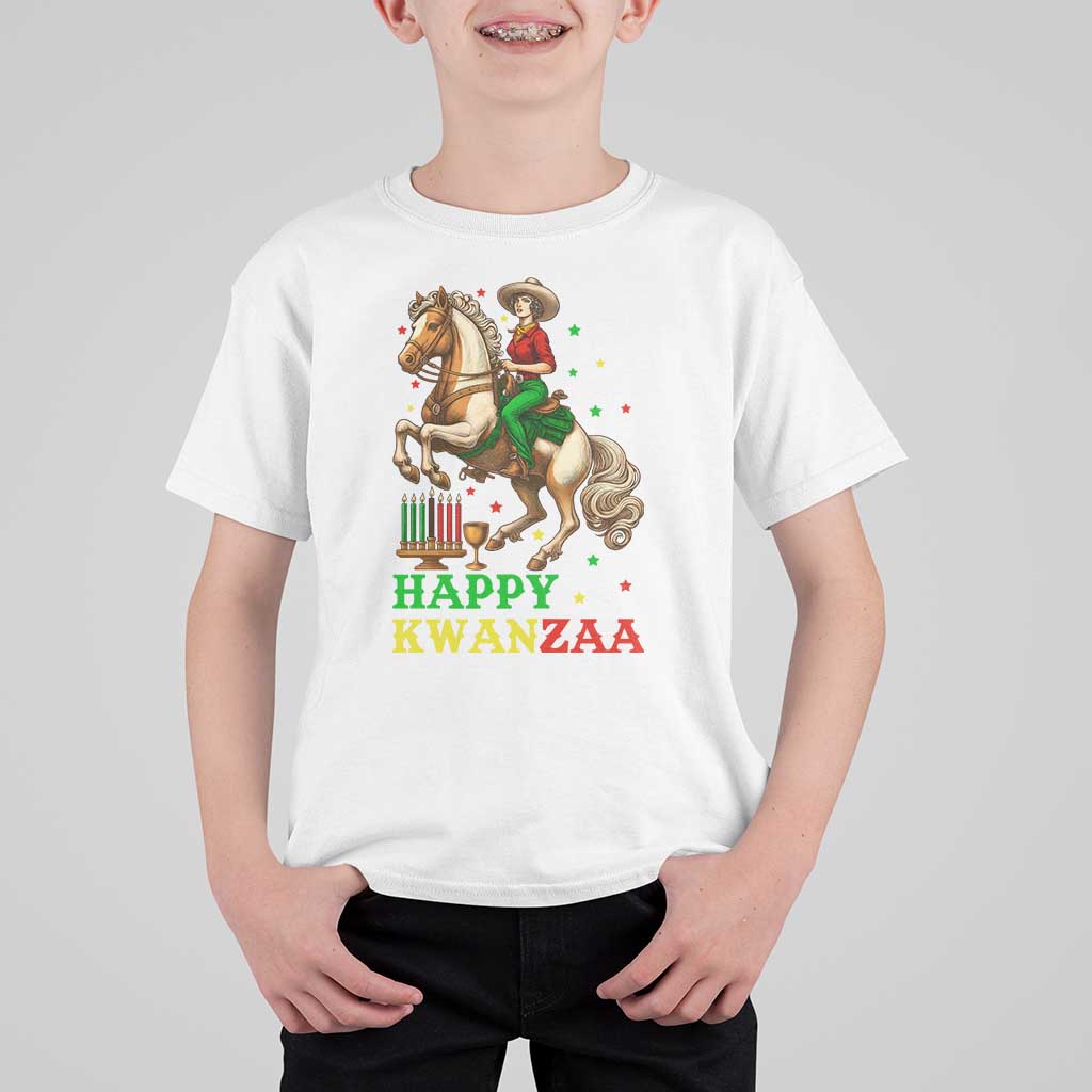 Happy Kwanzaa Cowgirl T Shirt For Kid Funny African American Festival Gift - Wonder Print Shop