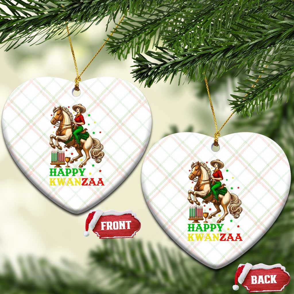 Happy Kwanzaa Cowgirl Ceramic Ornament Funny African American Festival Gift - Wonder Print Shop