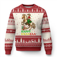 Happy Kwanzaa Cowgirl Ugly Christmas Sweater Funny African American Festival Gift - Wonder Print Shop