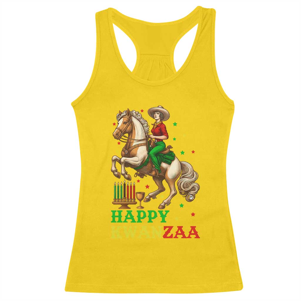 Happy Kwanzaa Cowgirl Racerback Tank Top Funny African American Festival Gift - Wonder Print Shop