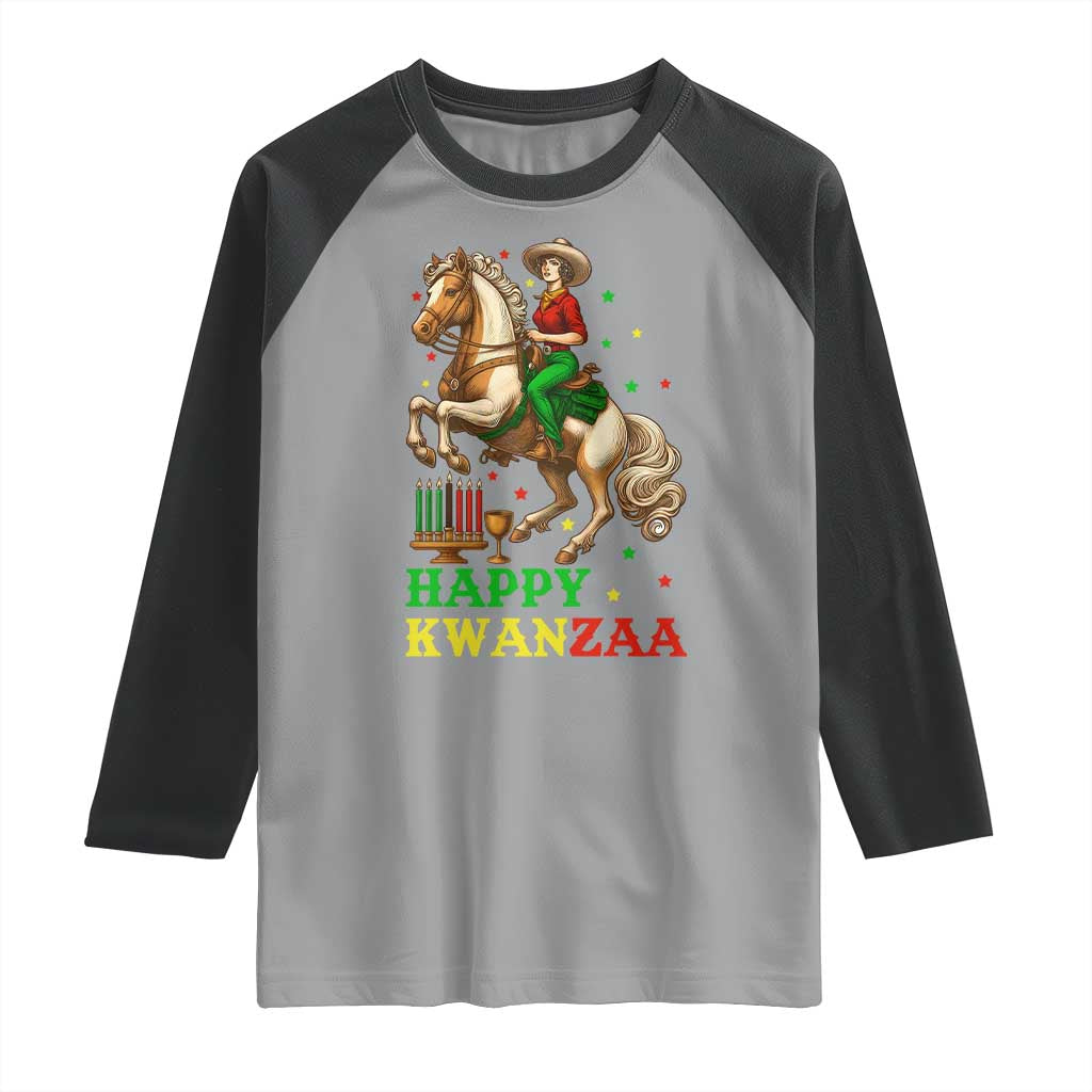 Happy Kwanzaa Cowgirl Raglan Shirt Funny African American Festival Gift - Wonder Print Shop