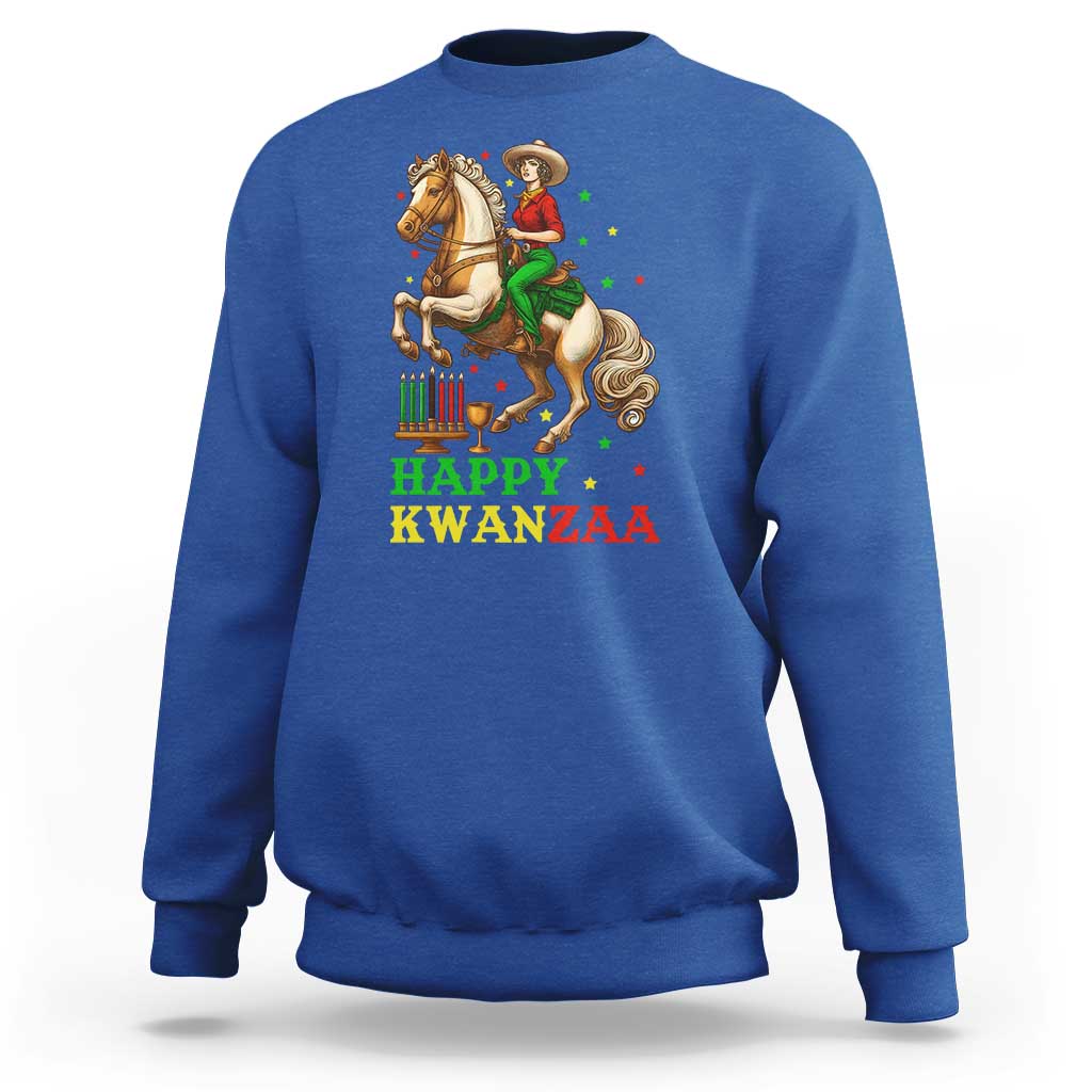 Happy Kwanzaa Cowgirl Sweatshirt Funny African American Festival Gift - Wonder Print Shop