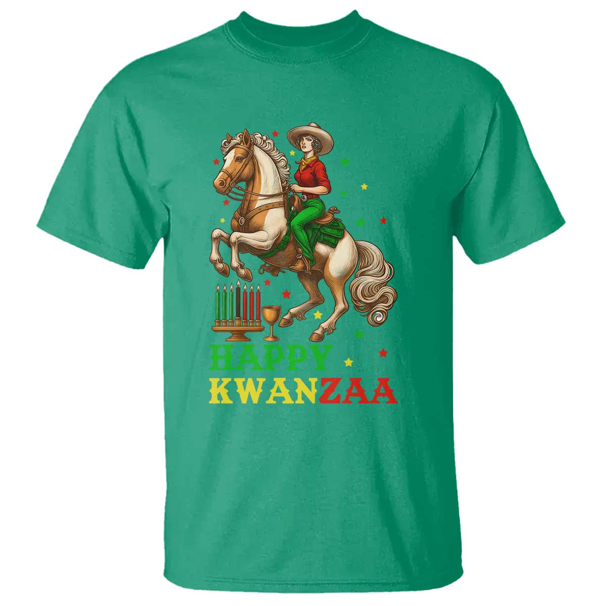 Happy Kwanzaa Cowgirl T Shirt Funny African American Festival Gift - Wonder Print Shop