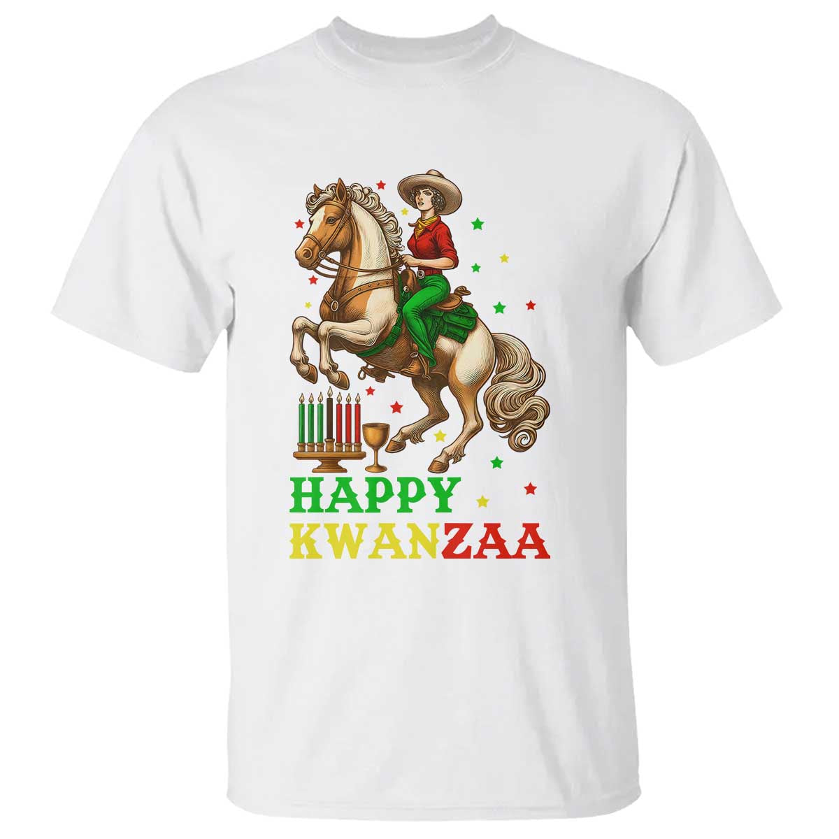 Happy Kwanzaa Cowgirl T Shirt Funny African American Festival Gift - Wonder Print Shop