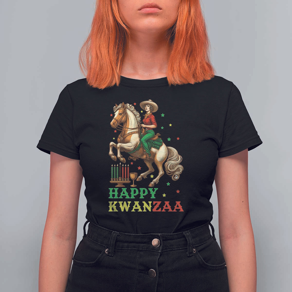 Happy Kwanzaa Cowgirl T Shirt For Women Funny African American Festival Gift - Wonder Print Shop
