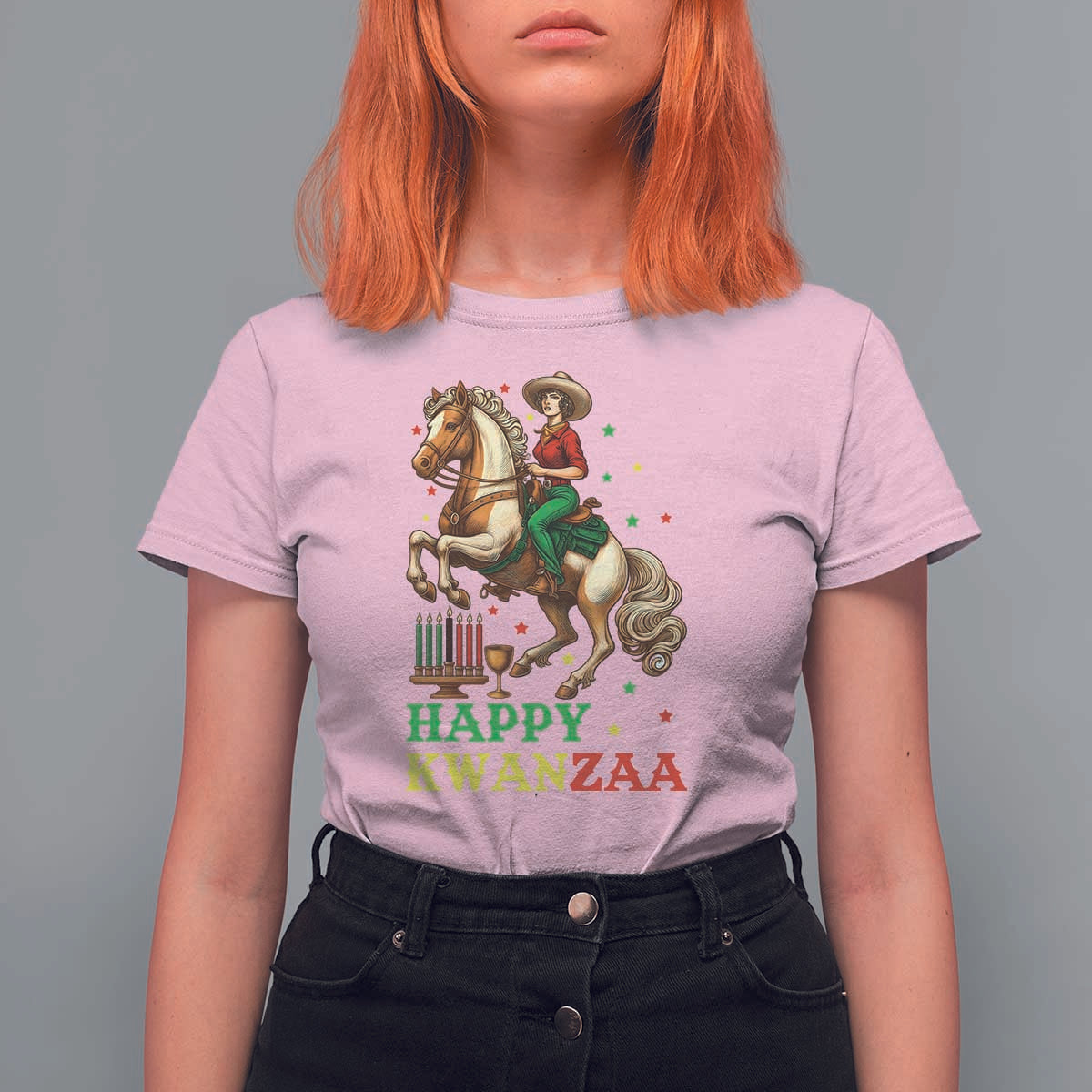 Happy Kwanzaa Cowgirl T Shirt For Women Funny African American Festival Gift - Wonder Print Shop