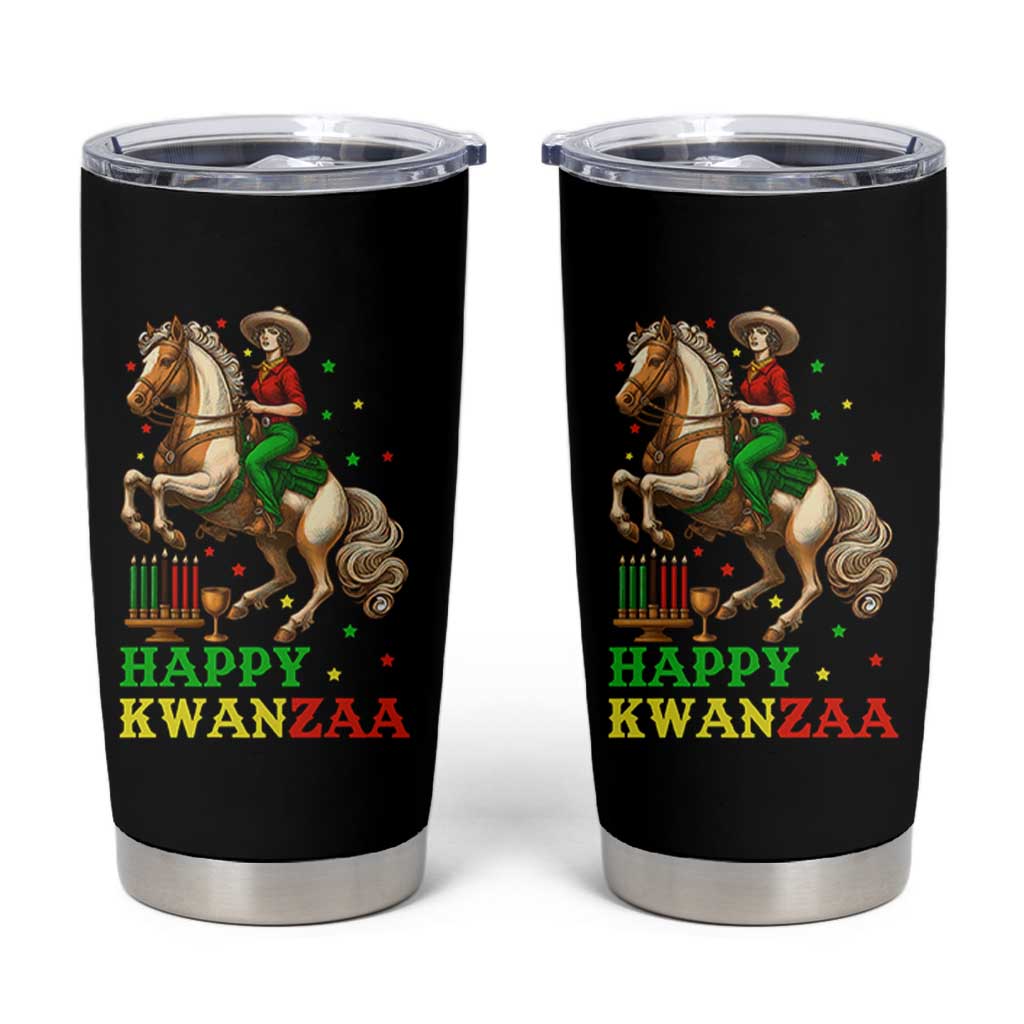 Happy Kwanzaa Cowgirl Tumbler Cup Funny African American Festival Gift - Wonder Print Shop