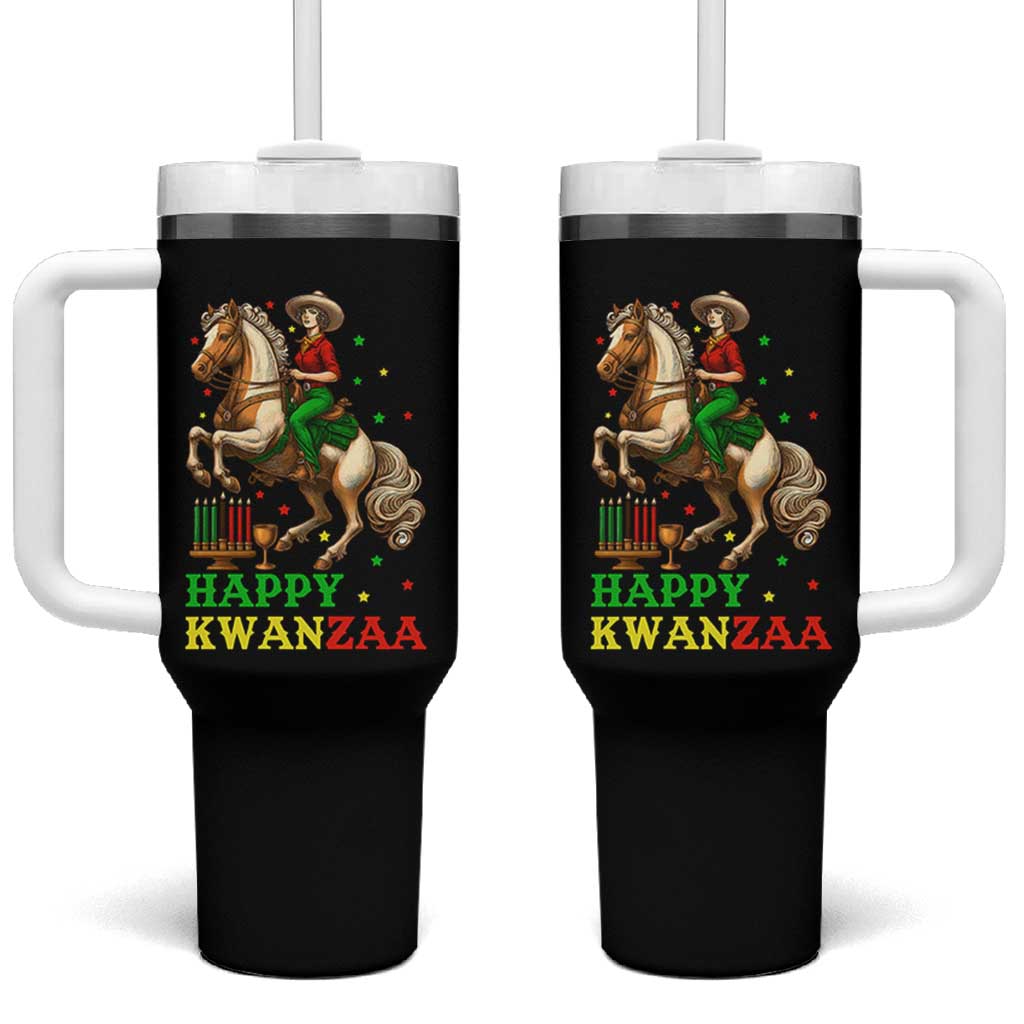 Happy Kwanzaa Cowgirl Tumbler With Handle Funny African American Festival Gift - Wonder Print Shop