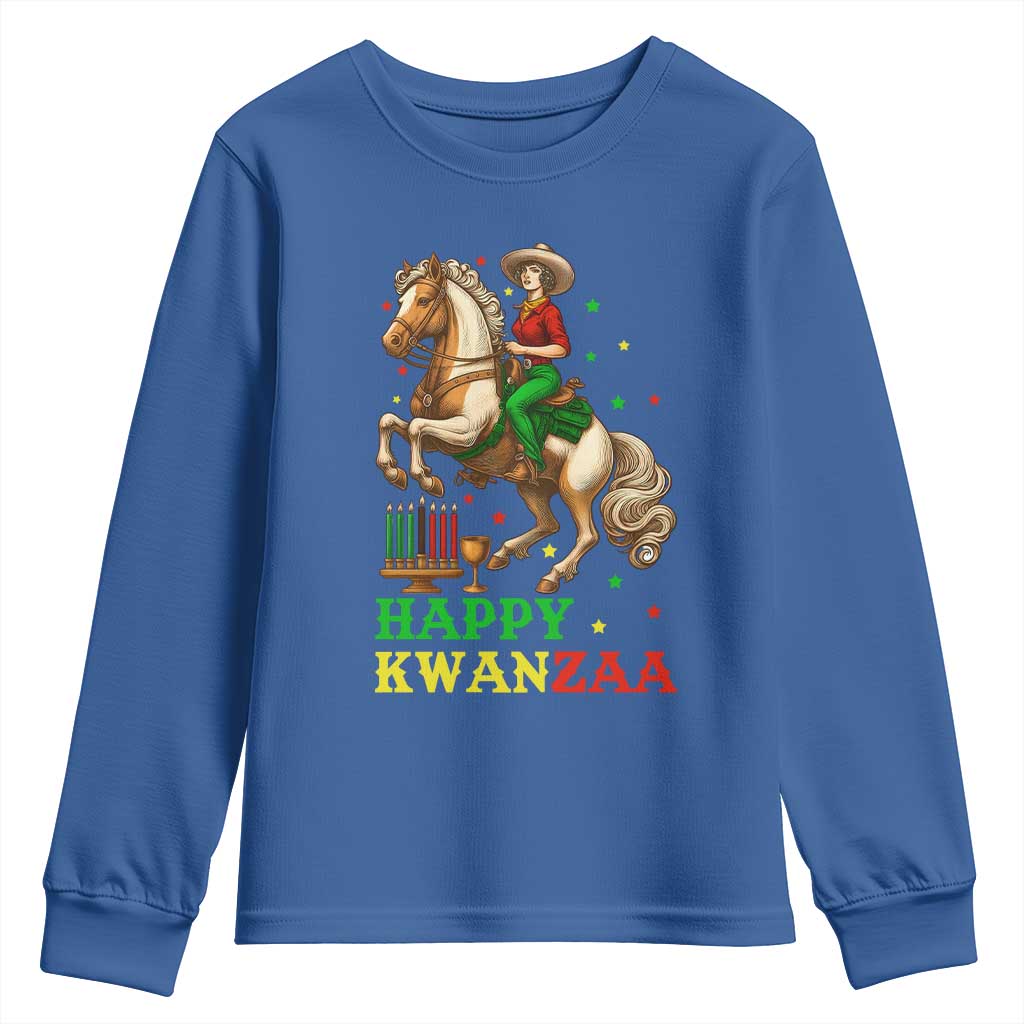 Happy Kwanzaa Cowgirl Youth Sweatshirt Funny African American Festival Gift - Wonder Print Shop