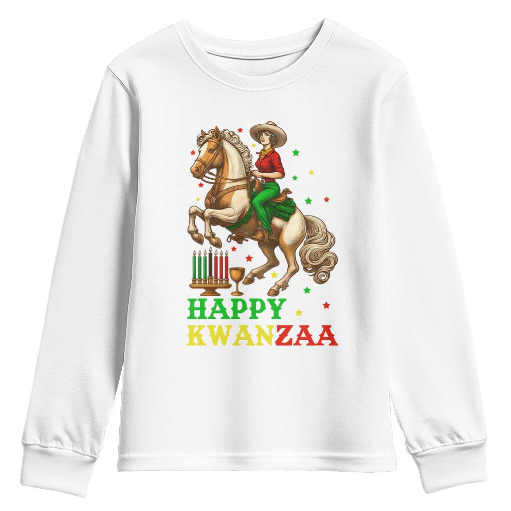 Happy Kwanzaa Cowgirl Youth Sweatshirt Funny African American Festival Gift - Wonder Print Shop