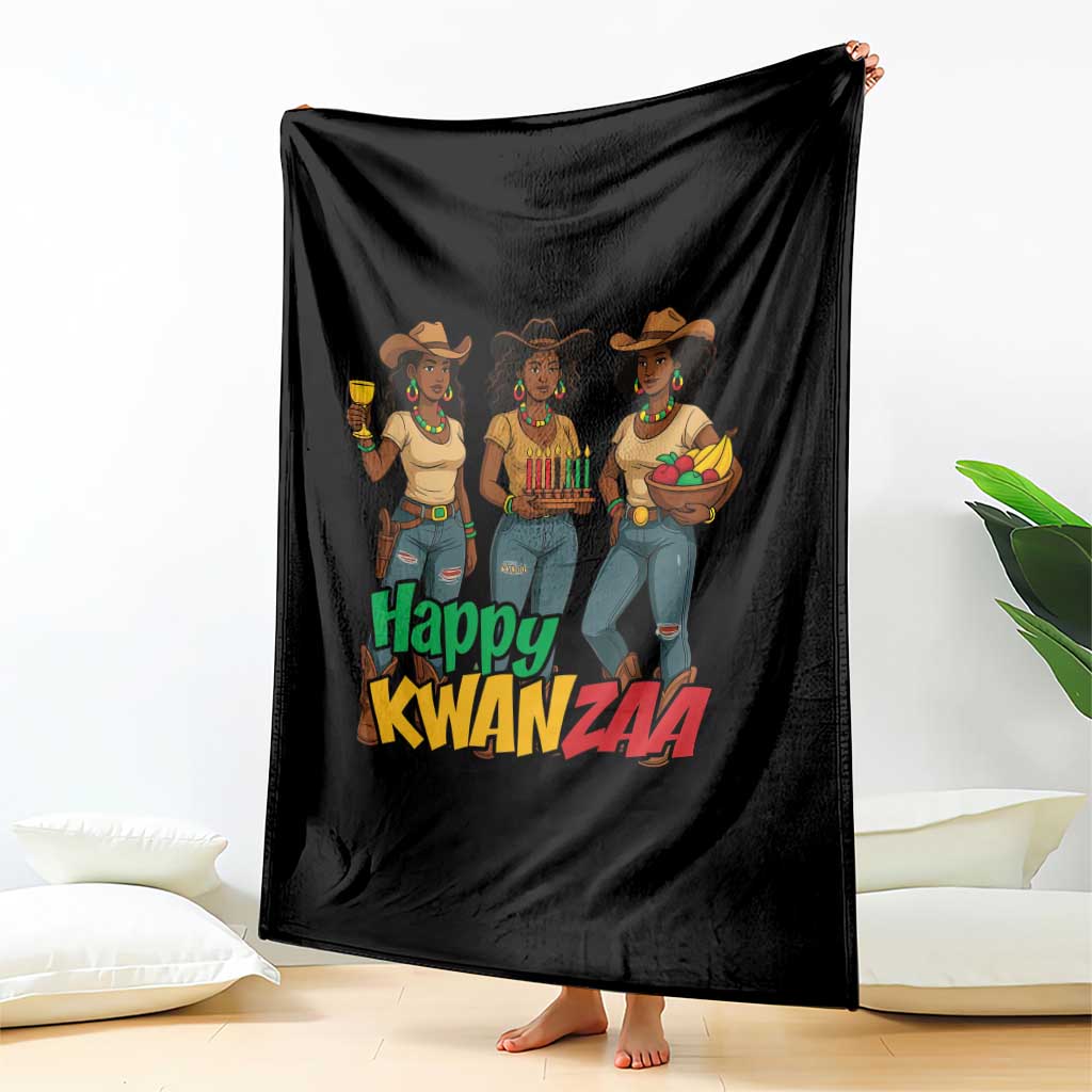Happy Kwanzaa Cowgirl Throw Blanket Festival Of Lights African Heritage Gift - Wonder Print Shop