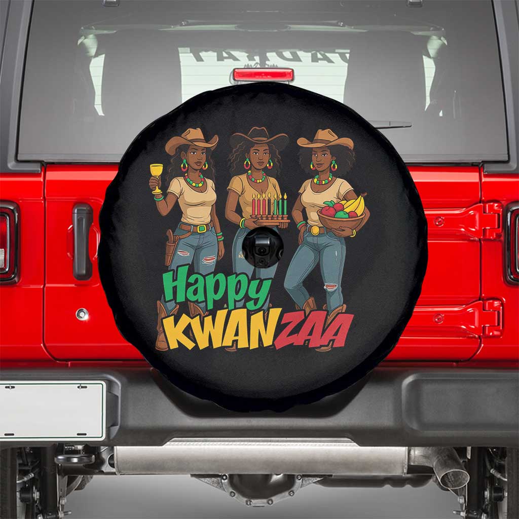 Happy Kwanzaa Cowgirl Spare Tire Cover Festival Of Lights African Heritage Gift - Wonder Print Shop