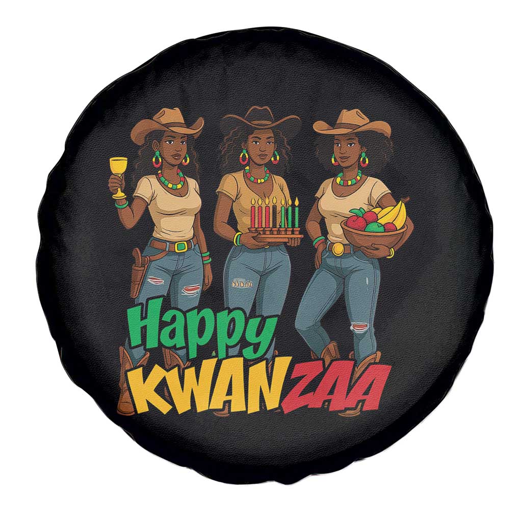 Happy Kwanzaa Cowgirl Spare Tire Cover Festival Of Lights African Heritage Gift - Wonder Print Shop
