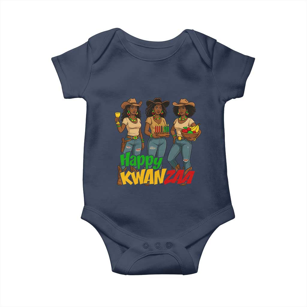 Happy Kwanzaa Cowgirl Baby Onesie Festival Of Lights African Heritage Gift - Wonder Print Shop