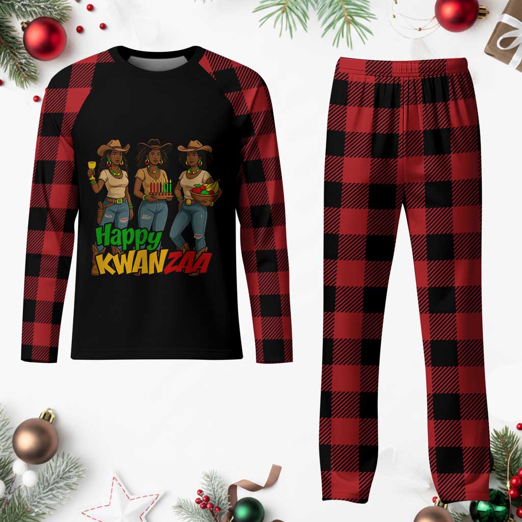 Happy Kwanzaa Cowgirl Plaid Pajama Set Festival Of Lights African Heritage Gift - Wonder Print Shop