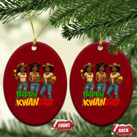 Happy Kwanzaa Cowgirl Ceramic Ornament Festival Of Lights African Heritage Gift - Wonder Print Shop