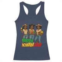 Happy Kwanzaa Cowgirl Racerback Tank Top Festival Of Lights African Heritage Gift - Wonder Print Shop