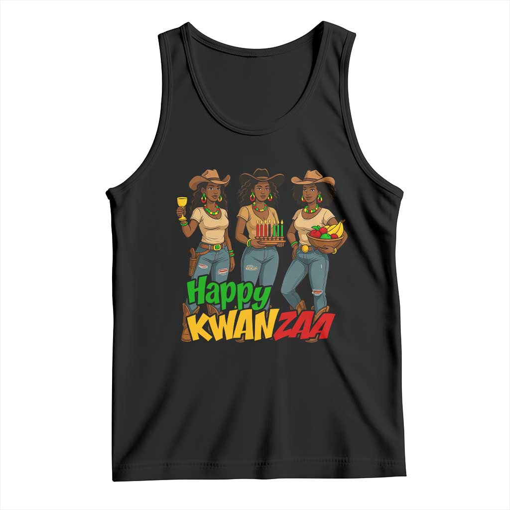 Happy Kwanzaa Cowgirl Tank Top Festival Of Lights African Heritage Gift - Wonder Print Shop