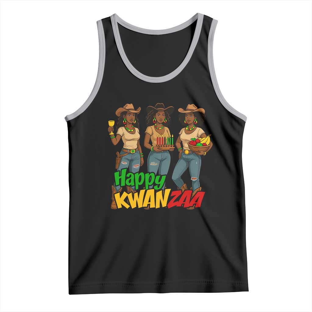 Happy Kwanzaa Cowgirl Tank Top Festival Of Lights African Heritage Gift - Wonder Print Shop