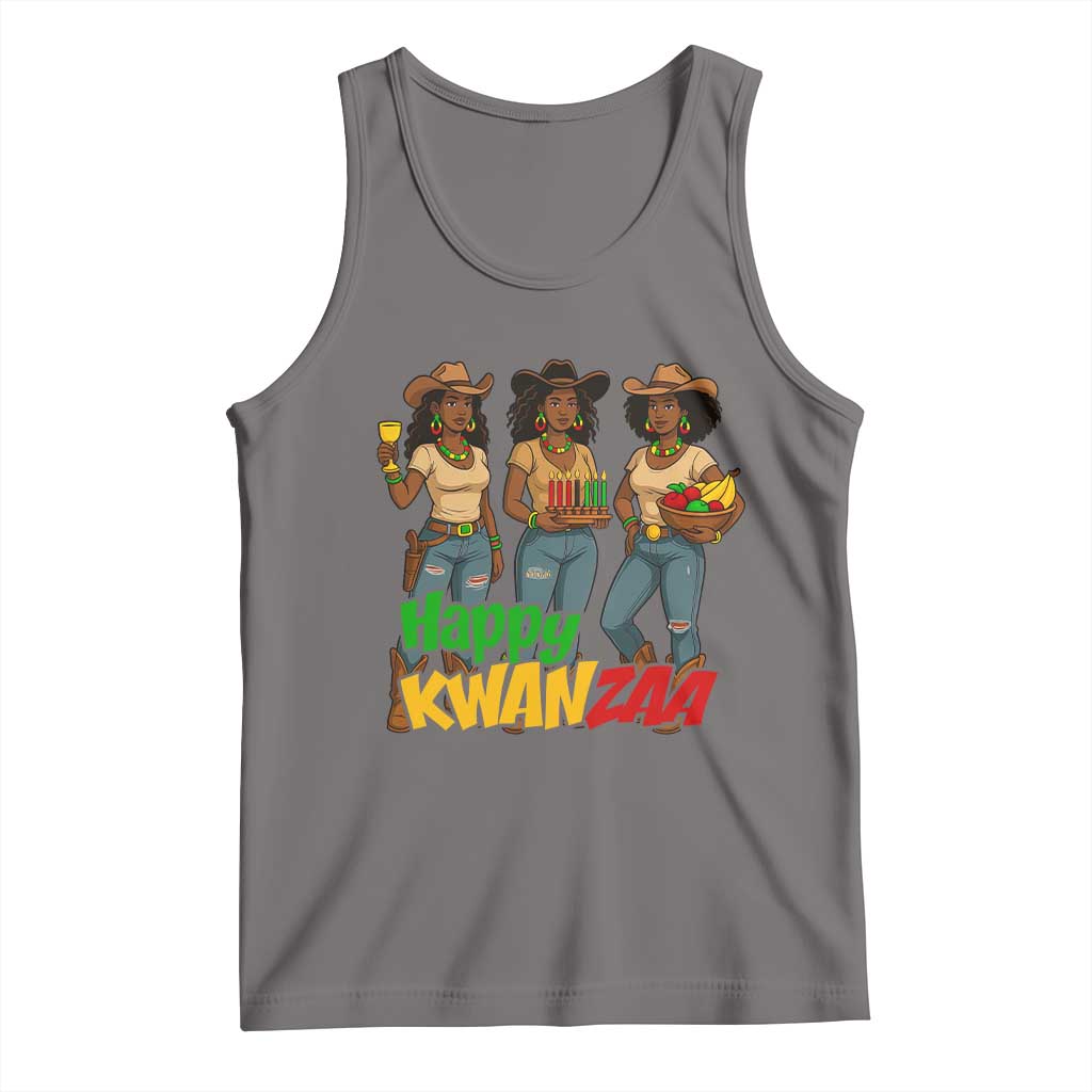Happy Kwanzaa Cowgirl Tank Top Festival Of Lights African Heritage Gift - Wonder Print Shop