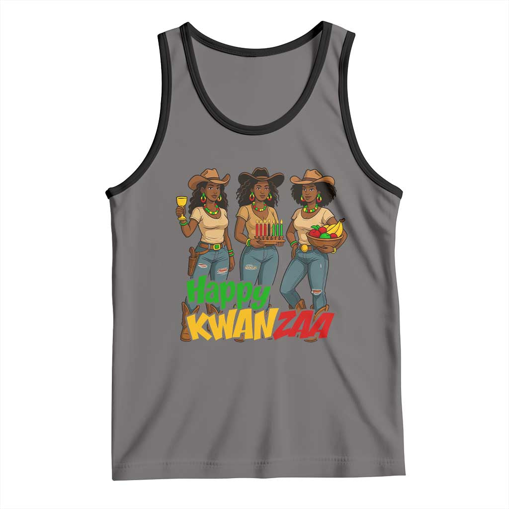 Happy Kwanzaa Cowgirl Tank Top Festival Of Lights African Heritage Gift - Wonder Print Shop