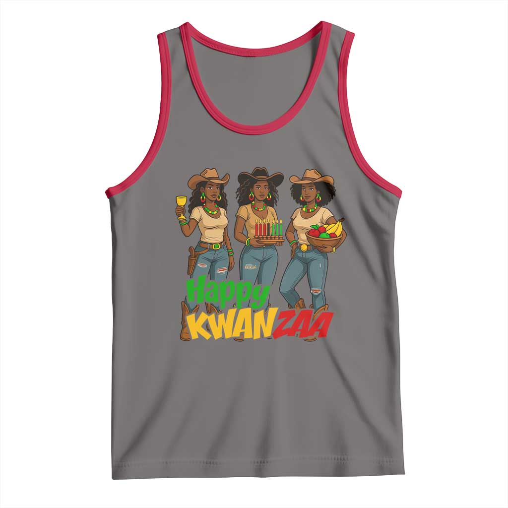 Happy Kwanzaa Cowgirl Tank Top Festival Of Lights African Heritage Gift - Wonder Print Shop