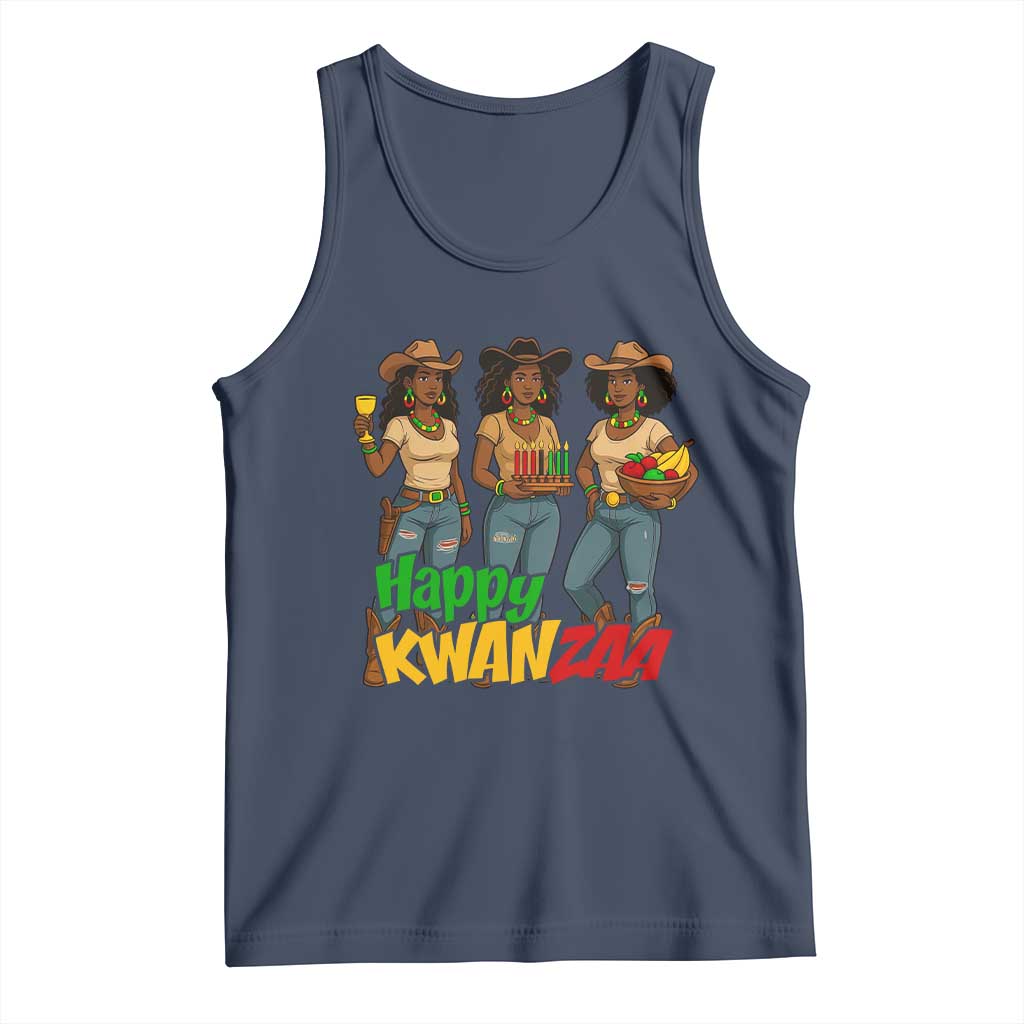 Happy Kwanzaa Cowgirl Tank Top Festival Of Lights African Heritage Gift - Wonder Print Shop