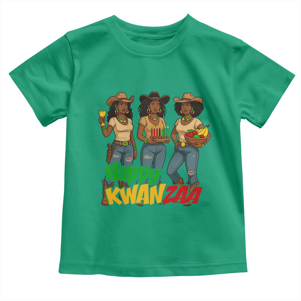 Happy Kwanzaa Cowgirl Toddler T Shirt Festival Of Lights African Heritage Gift - Wonder Print Shop