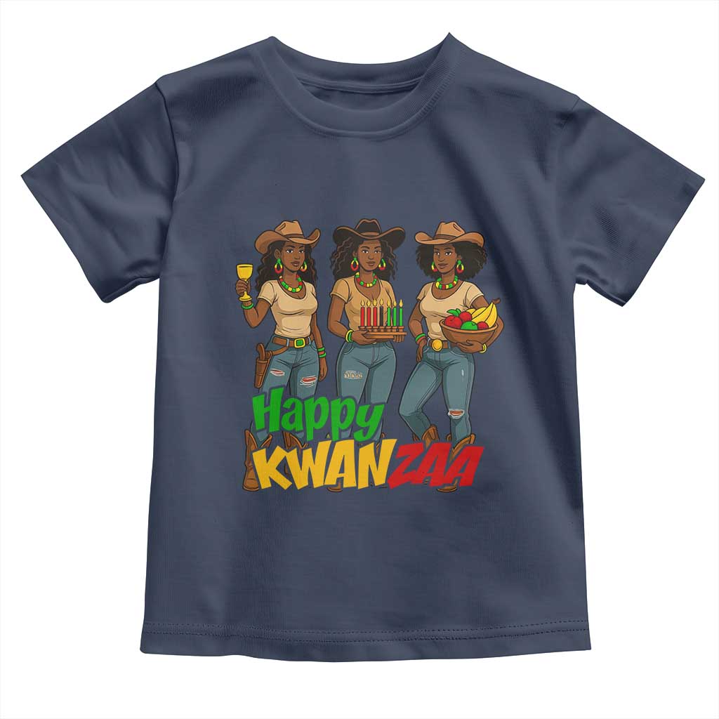 Happy Kwanzaa Cowgirl Toddler T Shirt Festival Of Lights African Heritage Gift - Wonder Print Shop